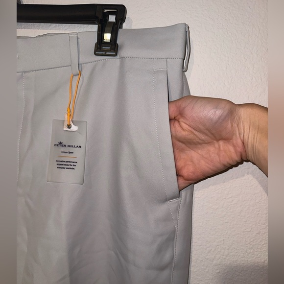 NWT Peter Millar Crown Crafted Surge Performance in Light Grey Size 36 - Picture 6 of 7